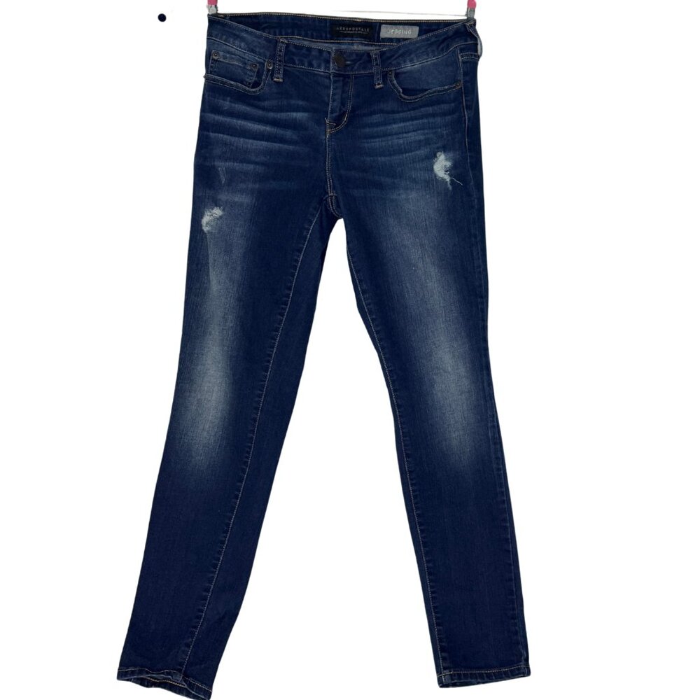 Aeropostale Women Dark Wash Distressed Stretch Jegging  Size 8